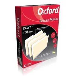 Folder manila tamaño carta. Color amarillo. Caja con 100 piezas.